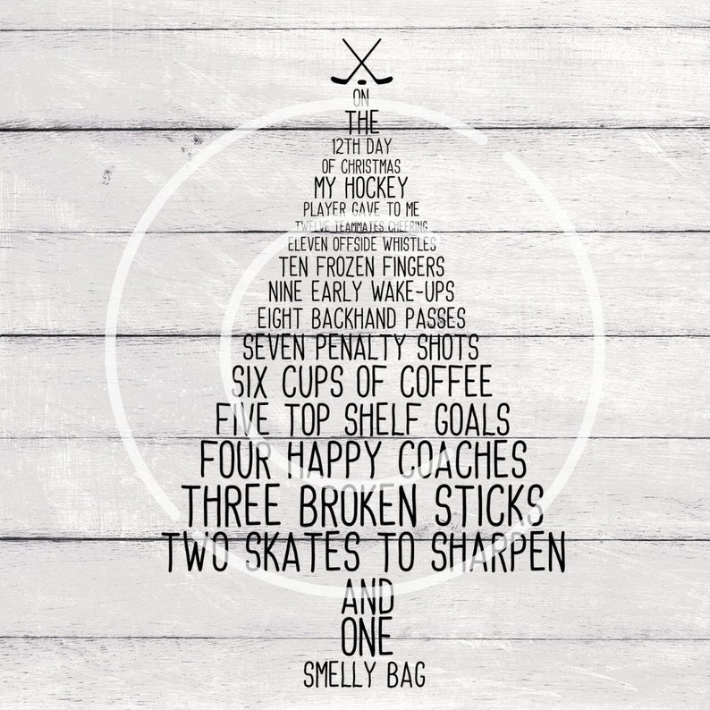 Download SVG Clipart 12 Days Hockey Christmas for Silhouette Cricut ...