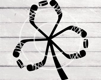 SVG Clipart Shamrock Hockey St Patrick's Day for Silhouette, Cricut, SVG compatible machines