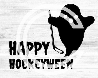 SVG Clipart Ghost Hockey Halloween Shirt Wood Sign for