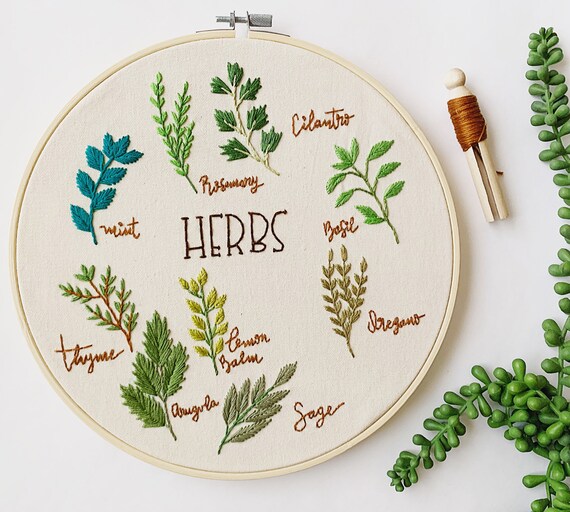 Beginner Embroidery Kit . Herbs Embroidery Kit. Floral Etsy