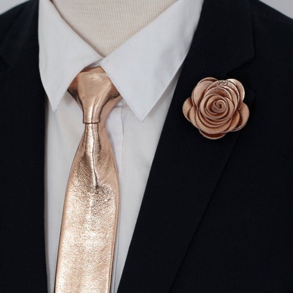 mens rose gold necktie