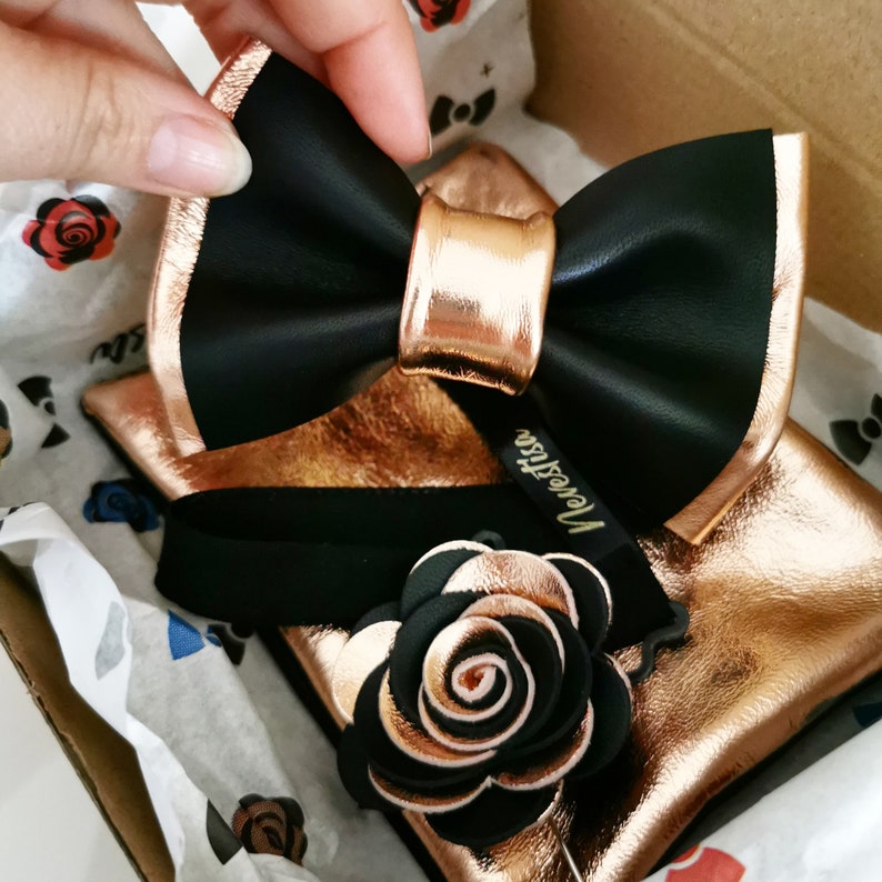 Rose Gold flower lapel pin,bow tie,rose gold wedding Boutonniere,burgundy,black cooper Lapel Flower pin rose gold boutonniere, mens gift image 1