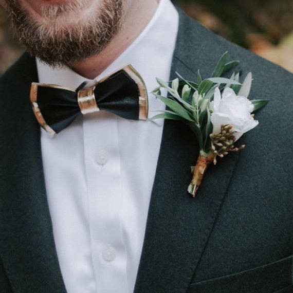 Tuxedo with rose gold bow best sale tie