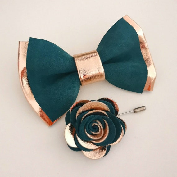 Rose Gold Emerald Green Men's Bow Tie for Menboys Rose | Etsy