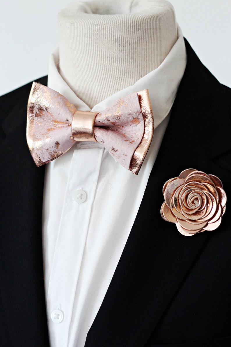 Copper Rose Gold Bow Tie Sequin Metallic Blush Dusty Pink Bow - Etsy