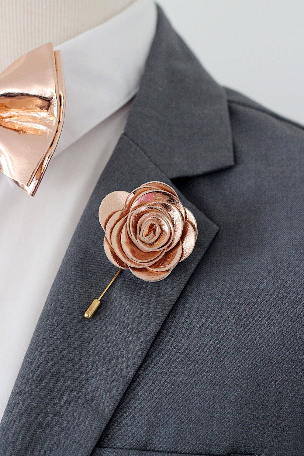 Gold Silk Flower Lapel Pin