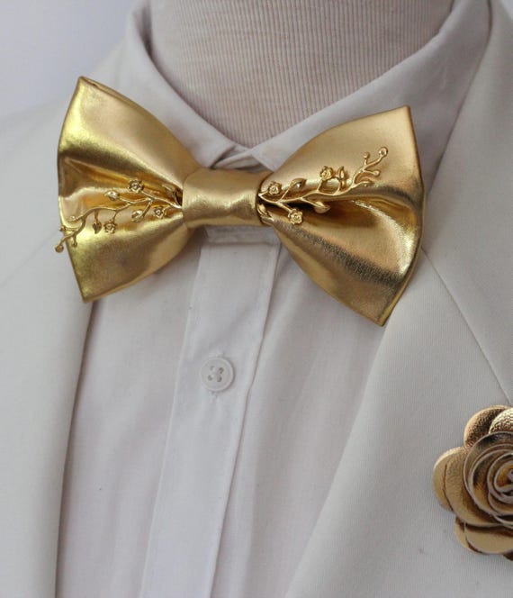 metallic gold bowtie
