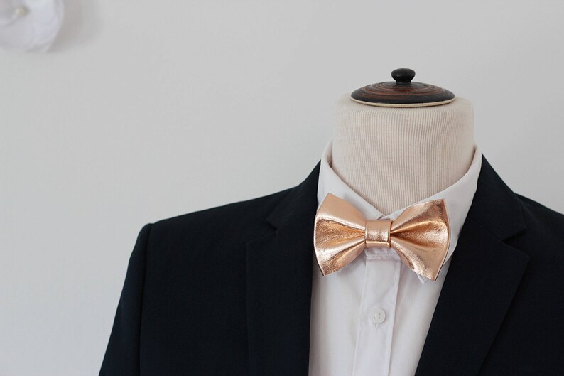 CUSTOM SET Rose Gold bow tie set men suspenders set wedding Etsy
