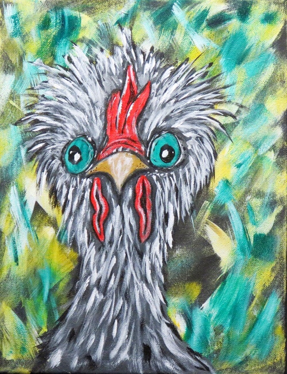 Chicken ACEO Print Whimsical Chicken Art Card printed from my | Etsy