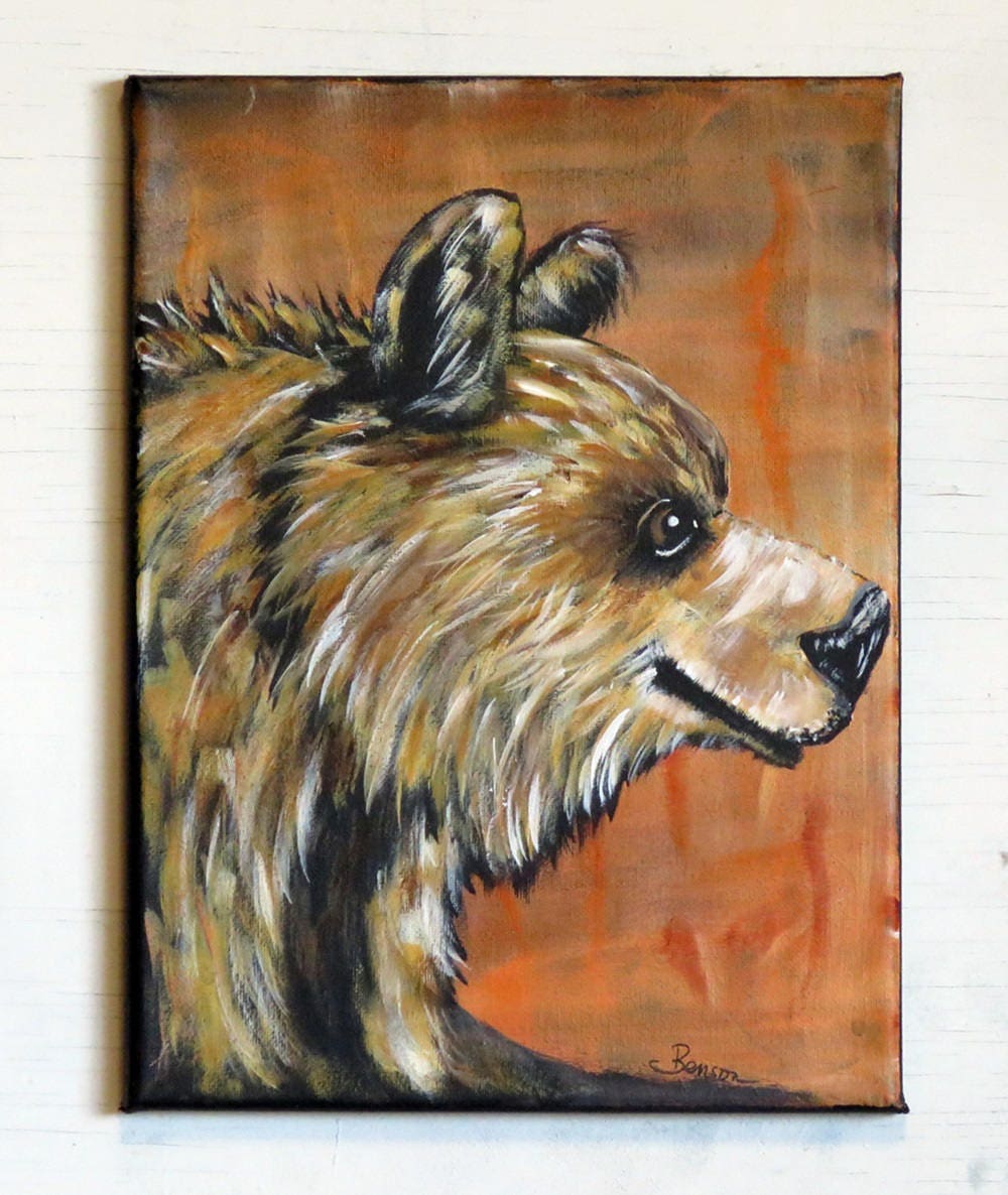It's a Bear Painting, Original Acrylic Painting on Stretched Canvas, 9