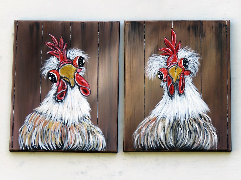 Original Acrylic Painting Country Kitchen Wall Art