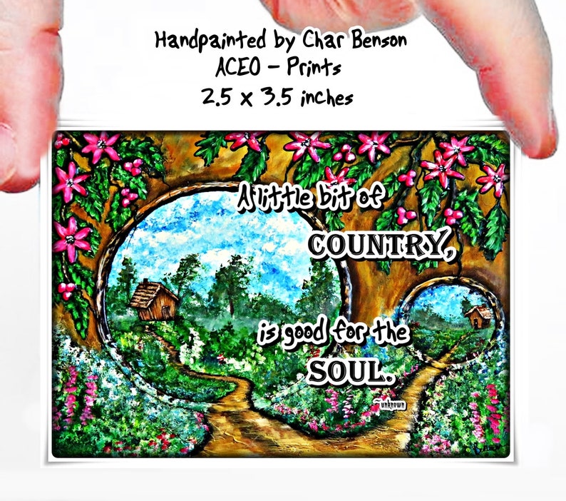 Limited edition Country Quote Art Collector Gift ACEO Print Fine Art Print Miniature Art ACEO Card Small Art Format ACEO Collections
