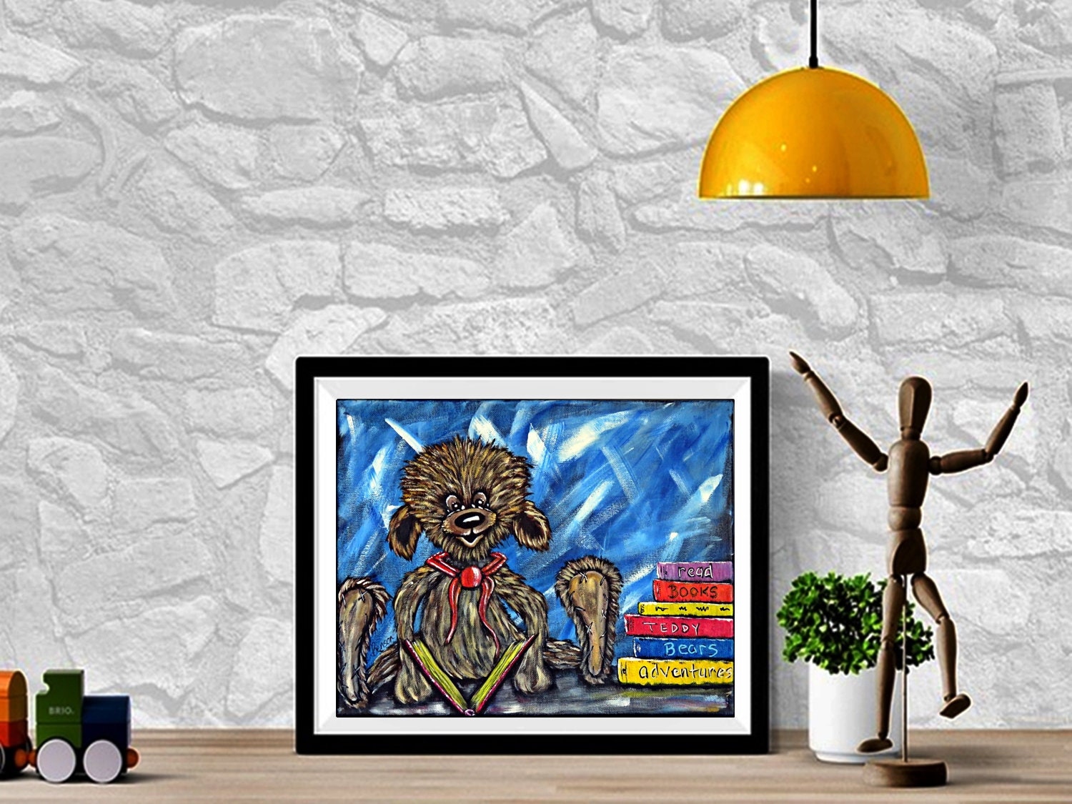teddy bear wall art