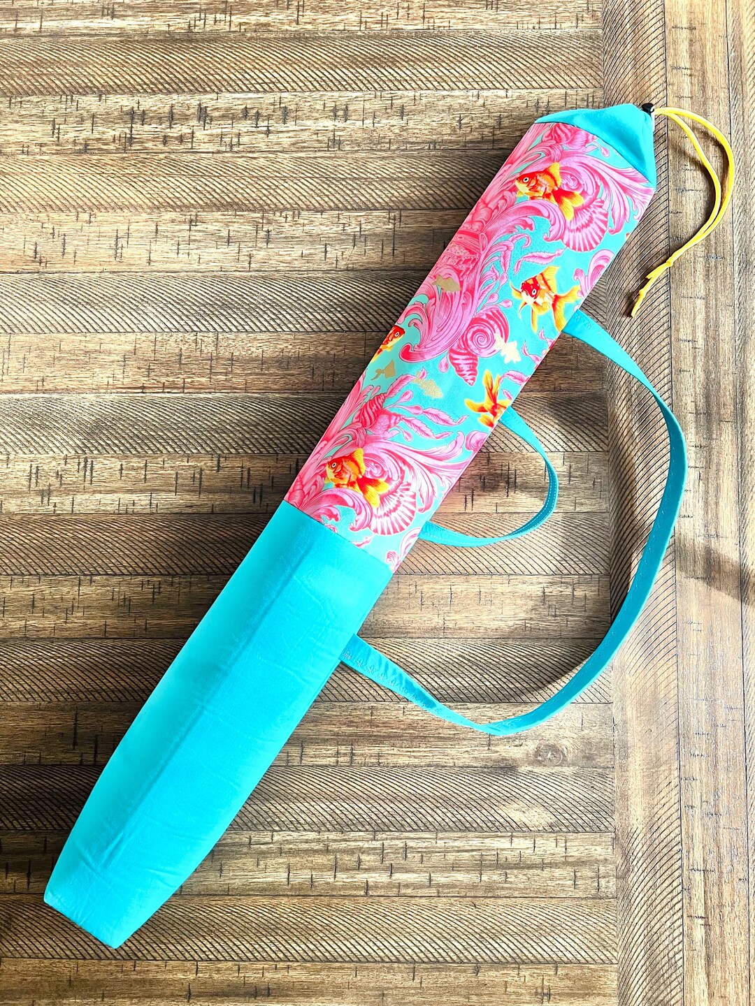 Base Drawstring Mahjong Mat Carry Bag | Tula Pink Fabric Tube Holder | Padded Base ...