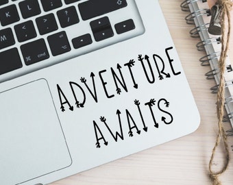 Adventure Awaits Vinyl Decal Glitter Foil Sticker for Apple Macbook Laptop iPad iPhone Car Bumper Truck Window