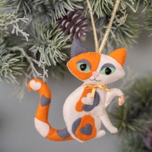 Cat ornament Custom cat ornament Personalized Pet Ornaments Felt cat plush gift Pet from photo Stocking stuffer gift Christmas ornaments calico cat