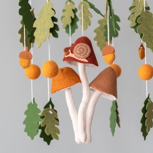 Mushroom mobile for nursery Woodland mobile Baby shower gifts Baby mobile neutral