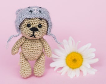 Mini bear Pocket hug Crochet Miniature toy AMIGURUMI Ukrainian seller tiny bear gift Ukraine sellers