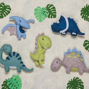 Dinosaur birthday gift Party decor favors Christmas t-rex ornaments Felt kids toys Stuffed Dino toys play set Nursery decor Brontosaurus