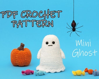 Ghost Crochet Pattern PDF Miniature Ghost toy Halloween AMIGURUMI Digital tutorial (English Only) Ukrainian seller Instant Download DIY
