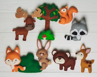 christmas gift for baby woodland baby felt play set organic stuffed animals racoon toy forest plush elk rabbit nursery decor mobile animals - Christmas Stuffed Animals christmas gift for baby woodland baby felt play set organic stuffed animals racoon toy forest plush elk rabbit nursery decor mobile animals - Christmas Stuffed Animals
