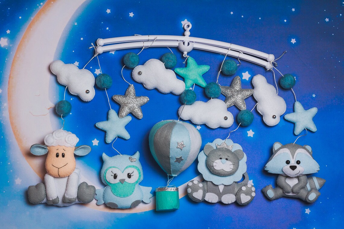 Baby Gym Toys Set for Newborns Woodland Nursery Play Mat Felt Etsy