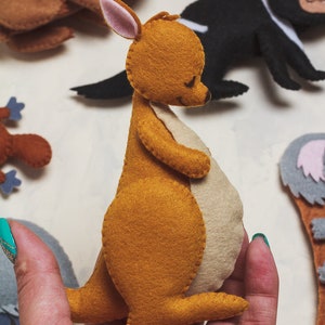 Felt australian animals Christmas ornaments Kids learning toys Magnets for toddlers First birthday gift for baby Emu Kangaroo Koala play set image 7