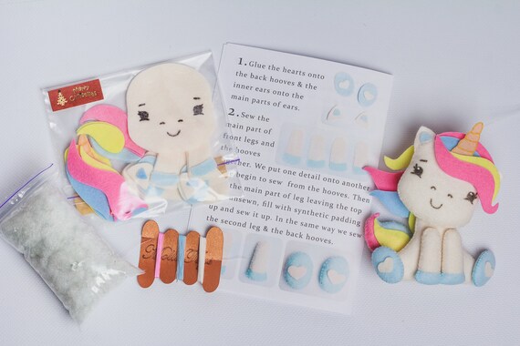 Make Your Own Plush Unicorn Toy Childrens Gift Playset Craft Sewing Kit
