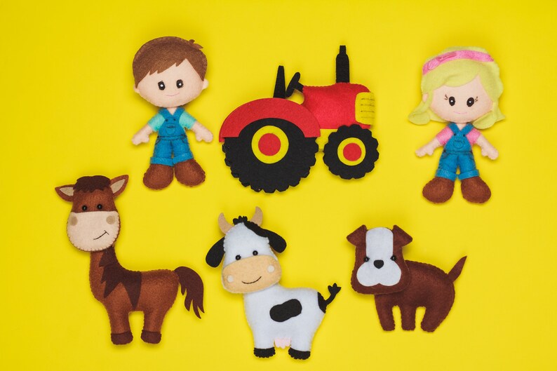 Farm Animals Christmas Ornaments Felt Kids Toys Horse Pig Cow Etsy