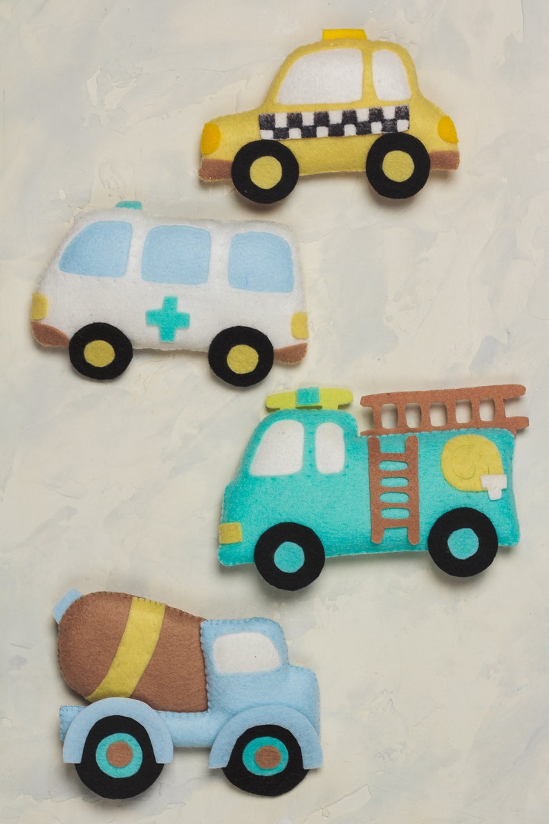 Felt vehicle nursery decor Car Airplane Train Ambulance Fire Etsy