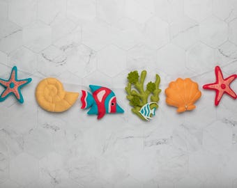 Felt Garland, Under the Sea Nursery Decor, Ocean Baby Shower Gift