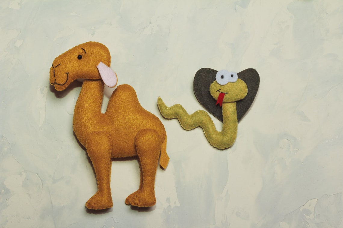 Stuffed animals African Felt animals ornaments set Zebra Lion Etsy