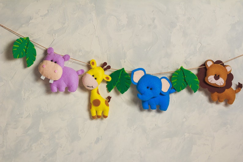 Safari Animals Garland Jungle Baby Shower Bunting Kids Room Etsy