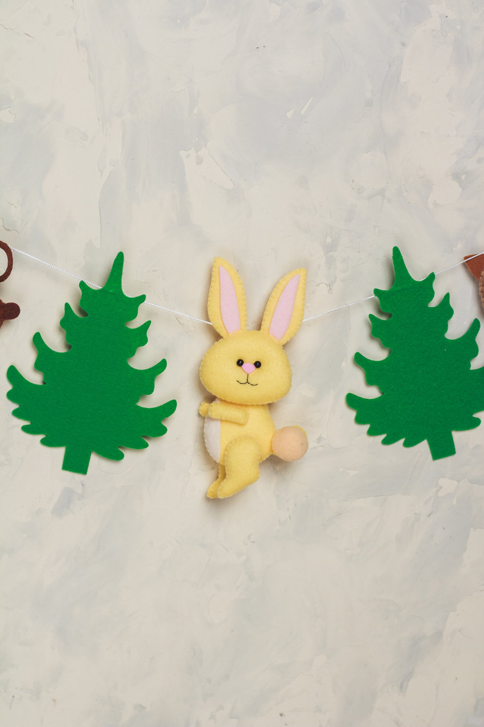 Felt animals garland Woodland baby garland Forest Kids room Etsy