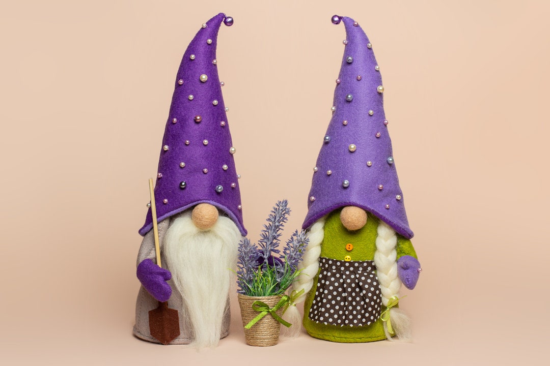 Lavender Gnome Spring Gnomes Decor Funny Gardener Girl Gnome Easter