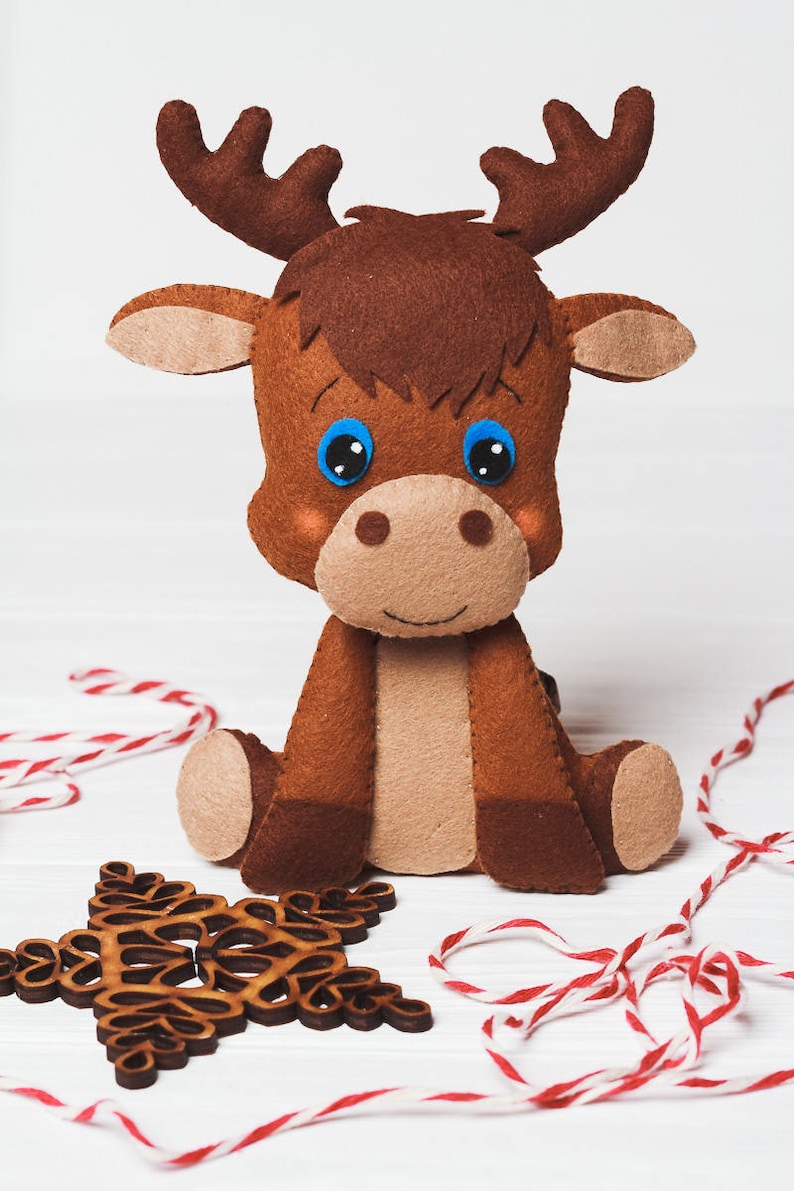 Reindeer Pattern PDF Felt Stuffed Animal Easy Sewing Christmas Etsy