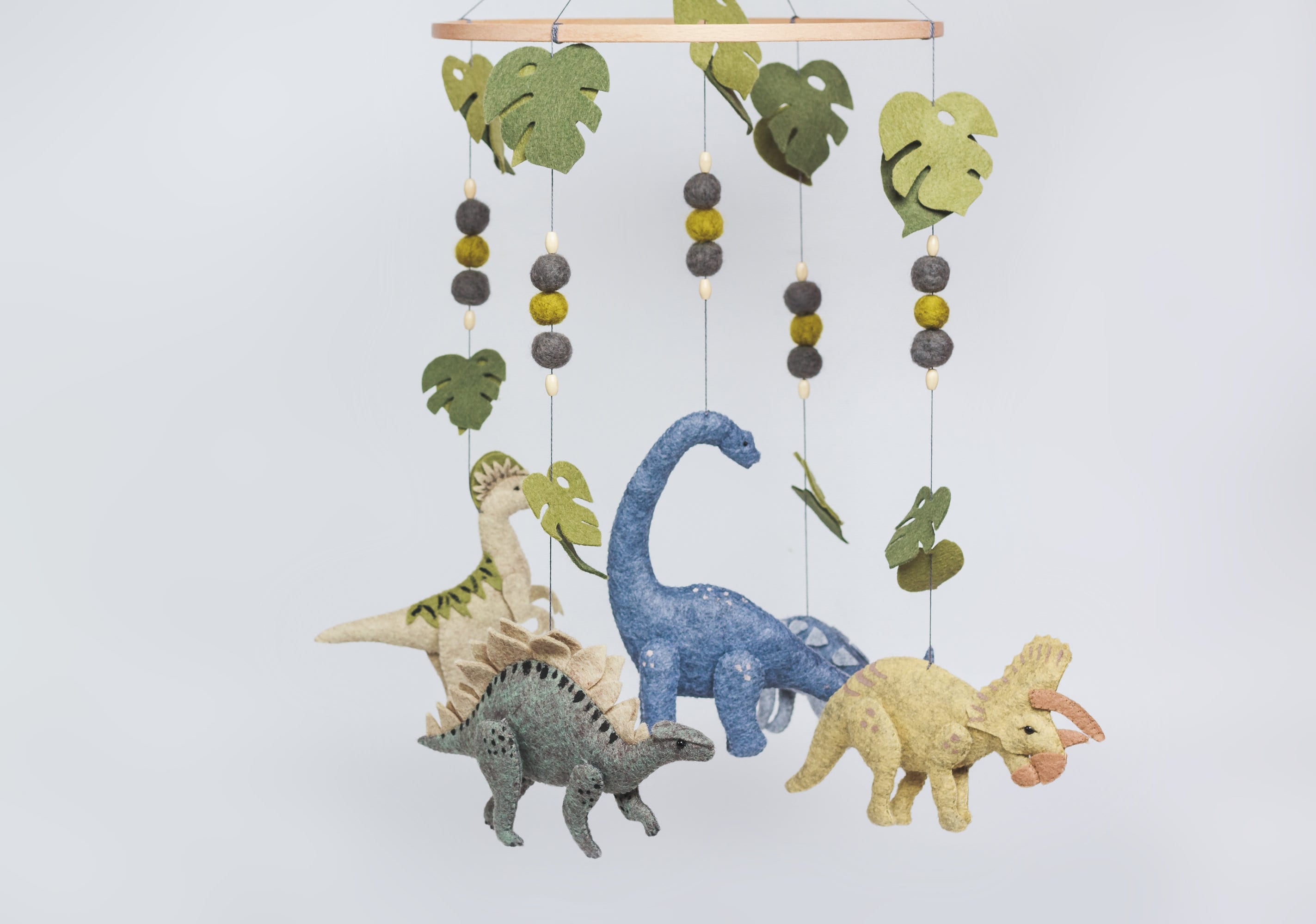 Dinosaur mobile for nursery decor Hanging felt animals mobile Etsy