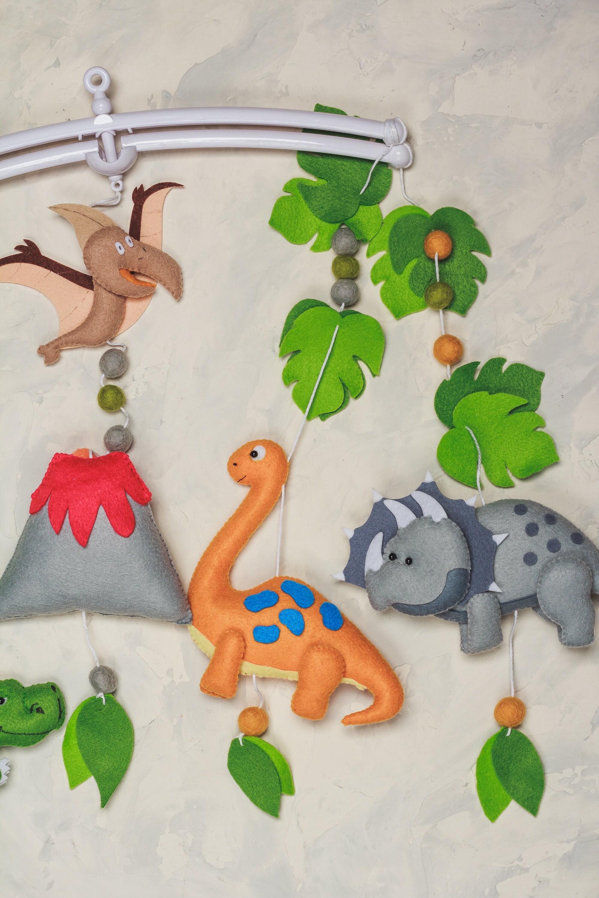 Dinosaur mobile for nursery decor Hanging felt animals mobile Etsy
