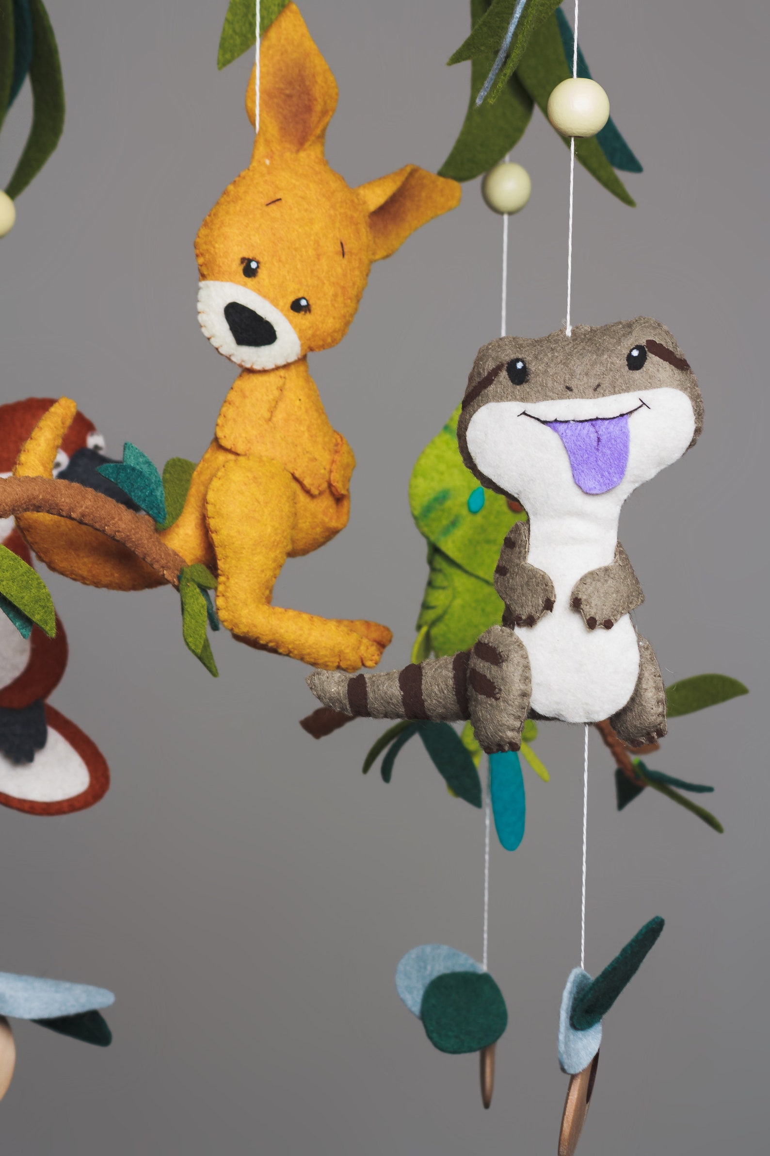 Felt Australian Animals Mobile for Nursery Decor Hanging Felt Etsy
