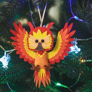 Felt Phoenix Ornament: Handmade Bird Christmas Decor