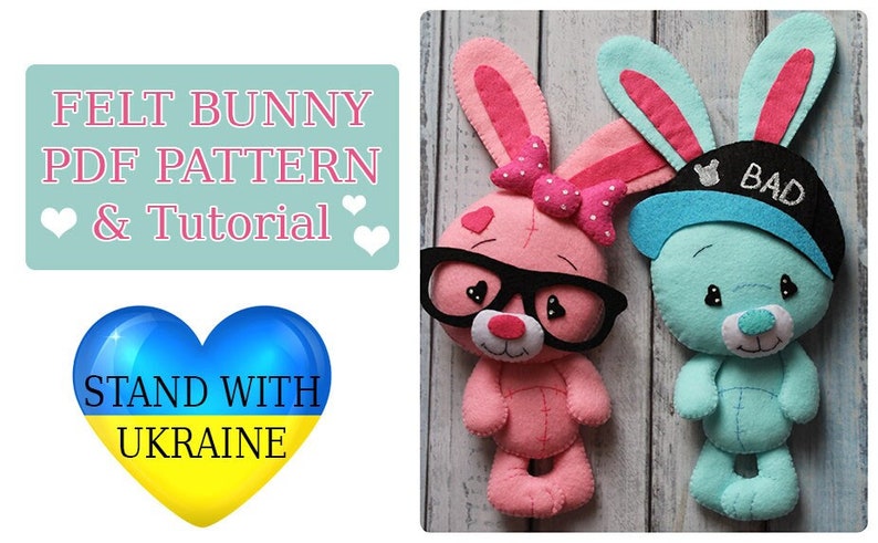 Bunny Pattern Easter Ornaments PDF Felt Pattern Rabbit Easy Sewing ...