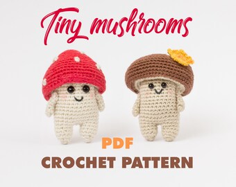 Crochet Mushroom pattern PDF Miniature toy AMIGURUMI Digital tutorial (English Only) Mushrooms crochet tiny toy Ukrainian seller