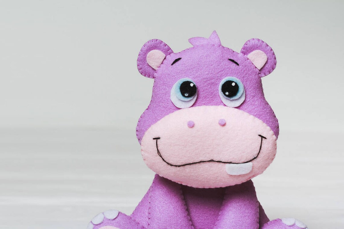 PDF felt hippo pattern Stuffed animal Easy Sewing Nursery Etsy