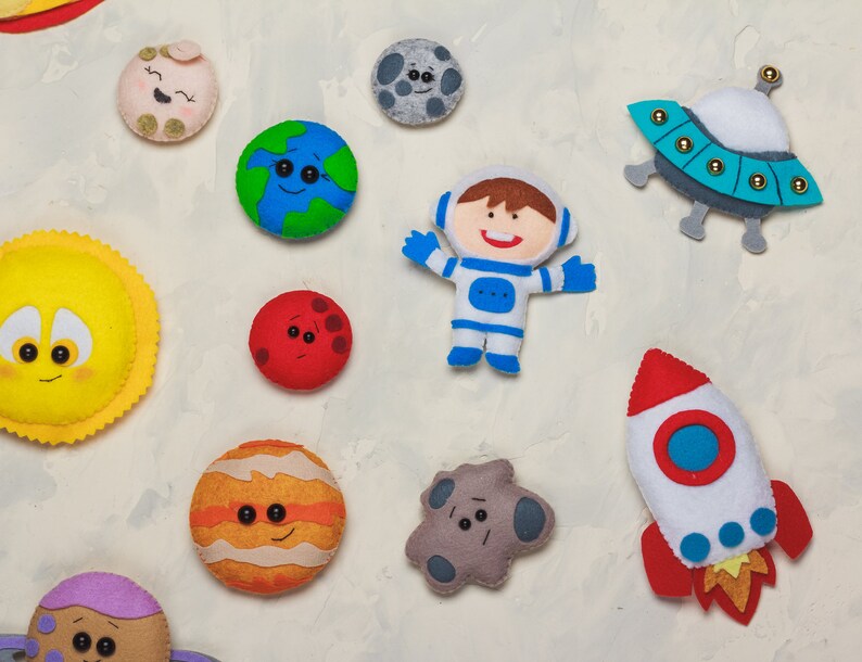 Felt Solar System Play Set Fridge for Kids Toddlers Etsy