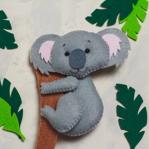 Felt australian animals Christmas ornaments Kids learning toys Magnets for toddlers First birthday gift for baby Emu Kangaroo Koala play set image 8