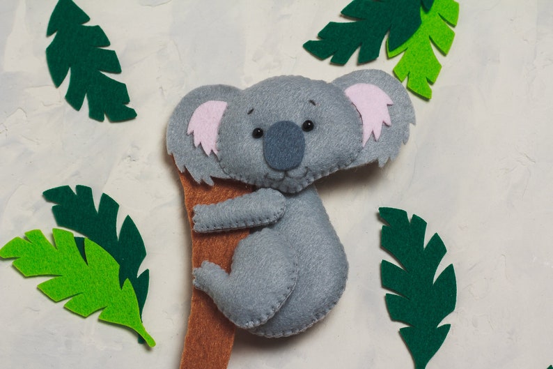 Felt australian animals Christmas ornaments Kids learning toys Magnets for toddlers First birthday gift for baby Emu Kangaroo Koala play set image 8