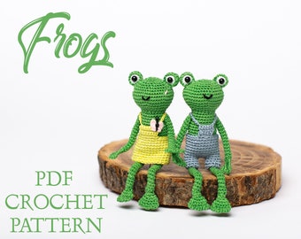 Crochet Frog Crochet Pattern PDF Miniature toy AMIGURUMI Digital tutorial (English Only)