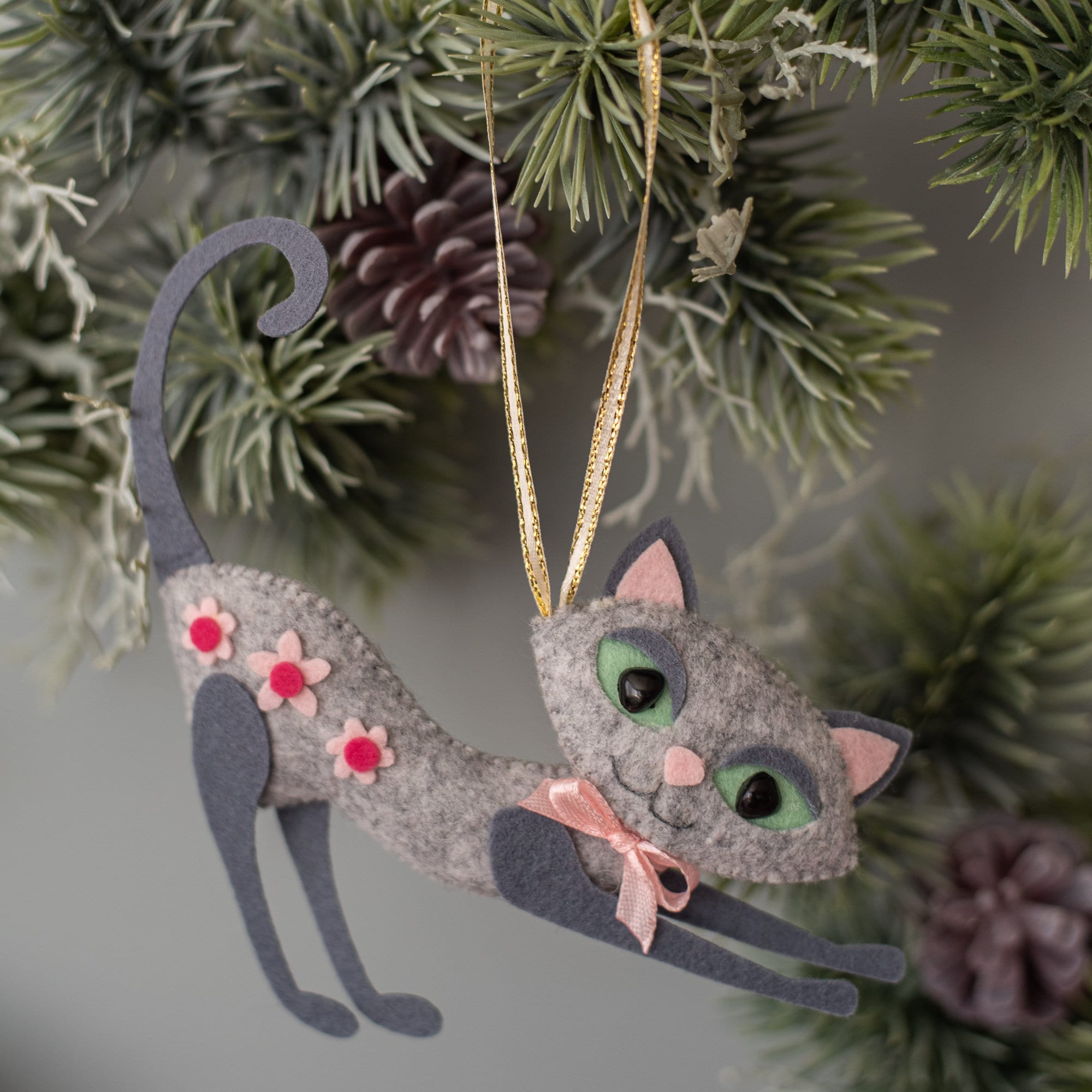 Cat Ornament Custom Cat Ornament Personalized Pet Ornaments Felt Cat ...