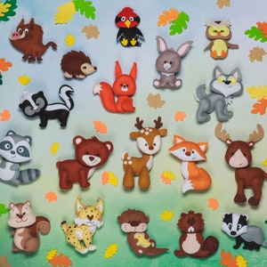 Felt Woodland Animal Ornaments: Handmade Christmas Decor, Nursery Mobile Set