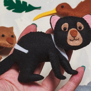 Felt australian animals Christmas ornaments Kids learning toys Magnets for toddlers First birthday gift for baby Emu Kangaroo Koala play set image 5